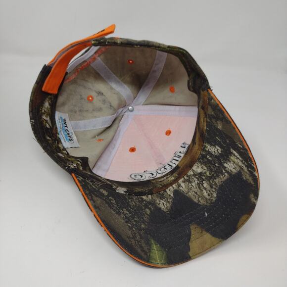 Lindco Equipment Orange & Camo Strapback Hat Embroidered Spell Out Logo - Picture 9 of 12